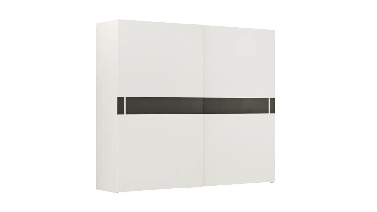 Schiebetürenschrank Loretto - B ca. 280 cm, Lack matt, Weiß