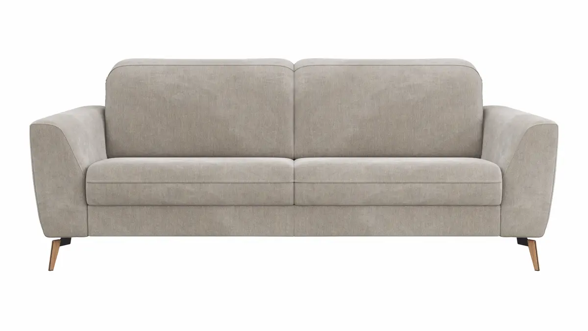 Sofa Tulsa KV - 3-Sitzer, inkl. Kopfteilverstellung, Stoff, Graubeige