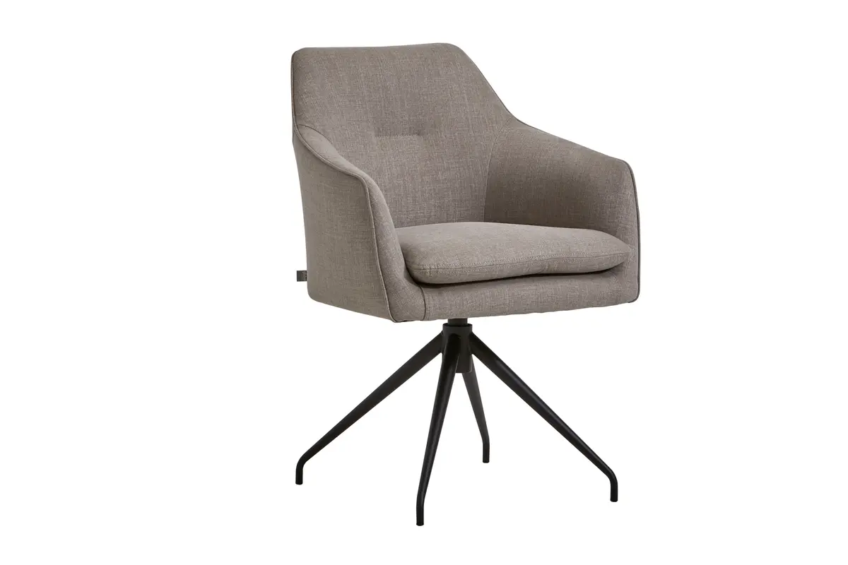Armlehnstuhl Catrina - drehbar, Stoff, Taupe