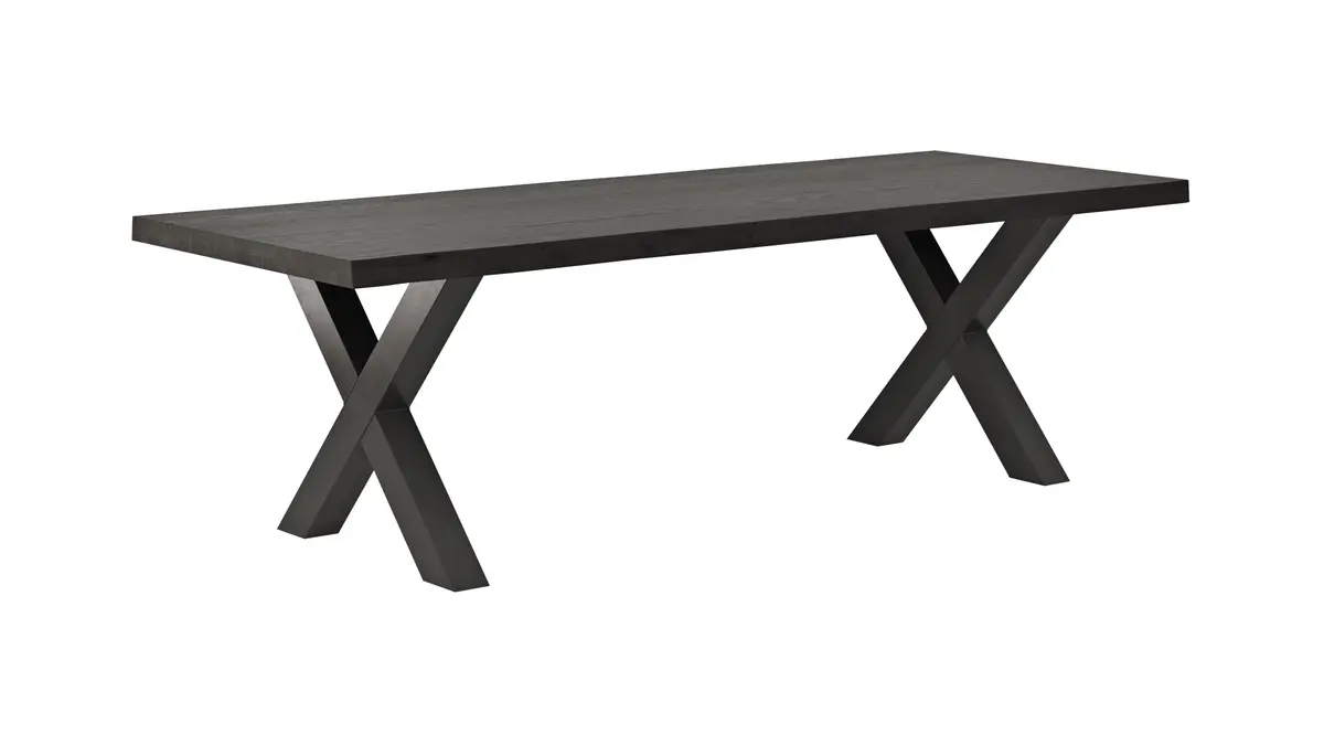 Esstisch Clifton - LB ca. 260x100 cm, Zerreiche massiv, Smoke