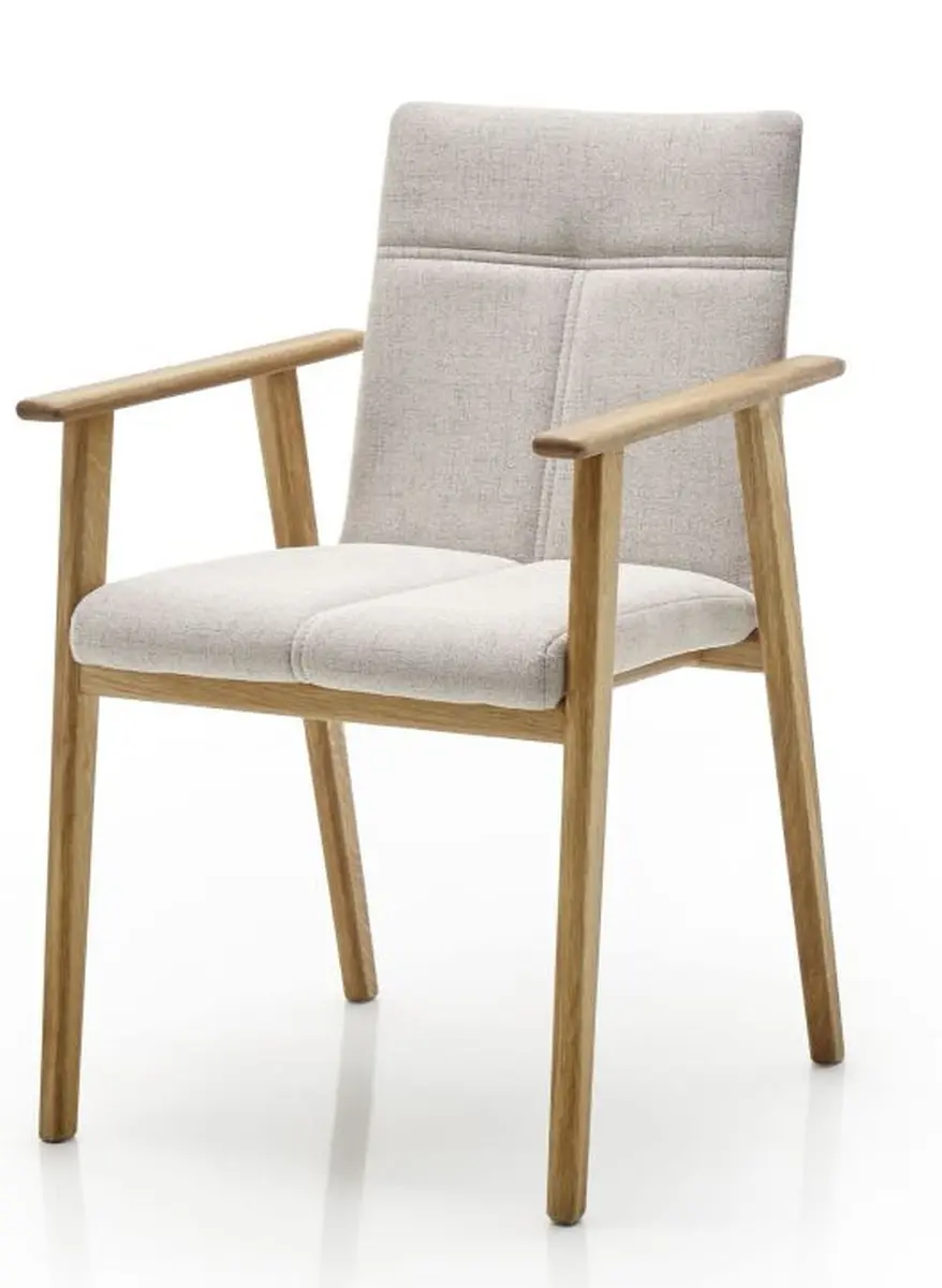 Armlehnstuhl - Stoff, Creme