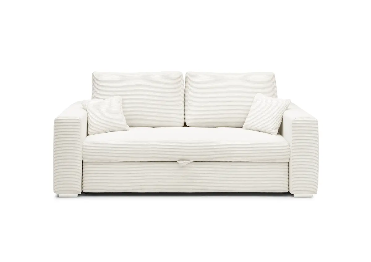 Sofa JORDEN 2 - 2-Sitzer inkl. Schlafftunktion mit Bettkasten, Stoff, Beige