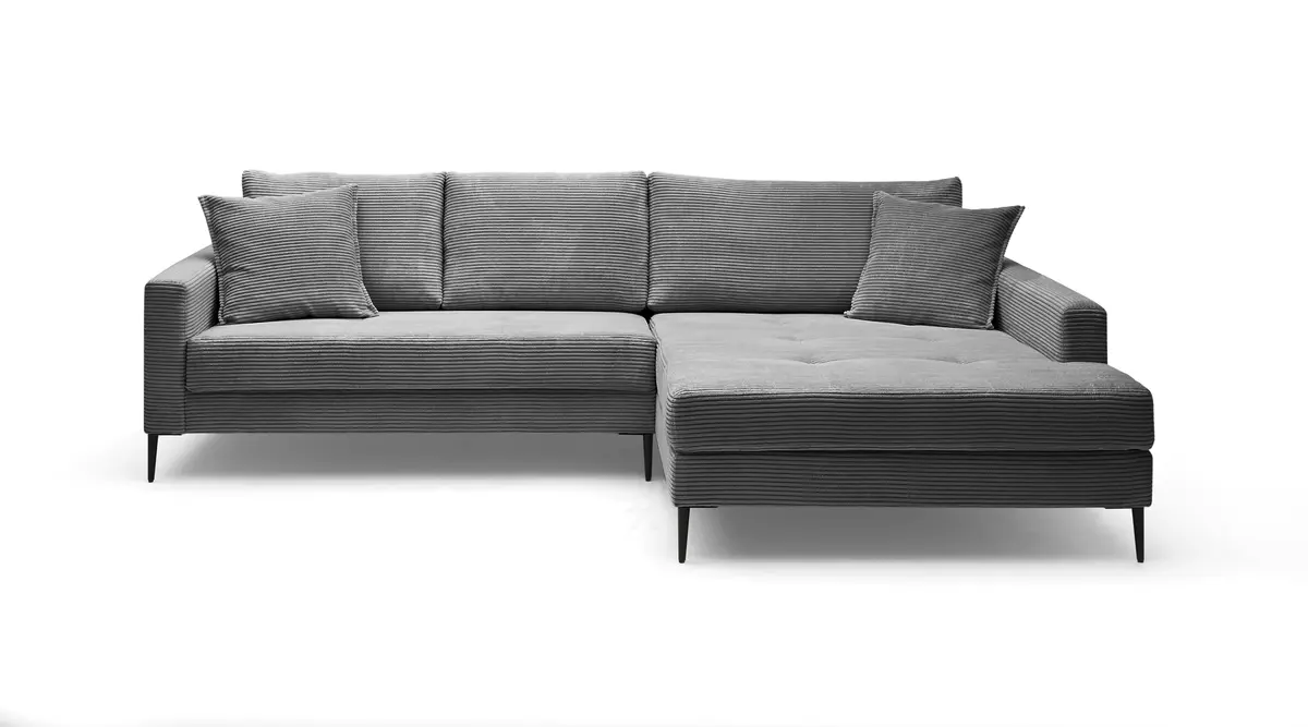 Ecksofa- 3-Sitzer, Ecke rechts, Stoff, Graphit