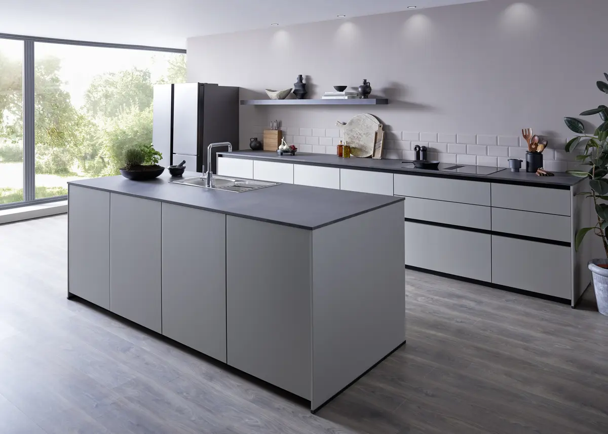 Inselküche 56.210 CO 2 523, Taupe metallic matt