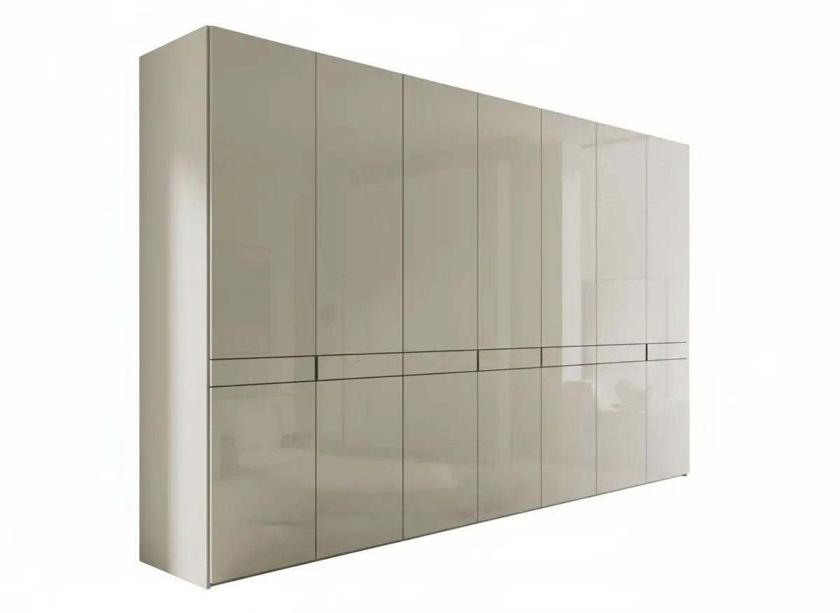 Drehtürenschrank - B ca. 298 cm, Sandglas, Dekor Sand
