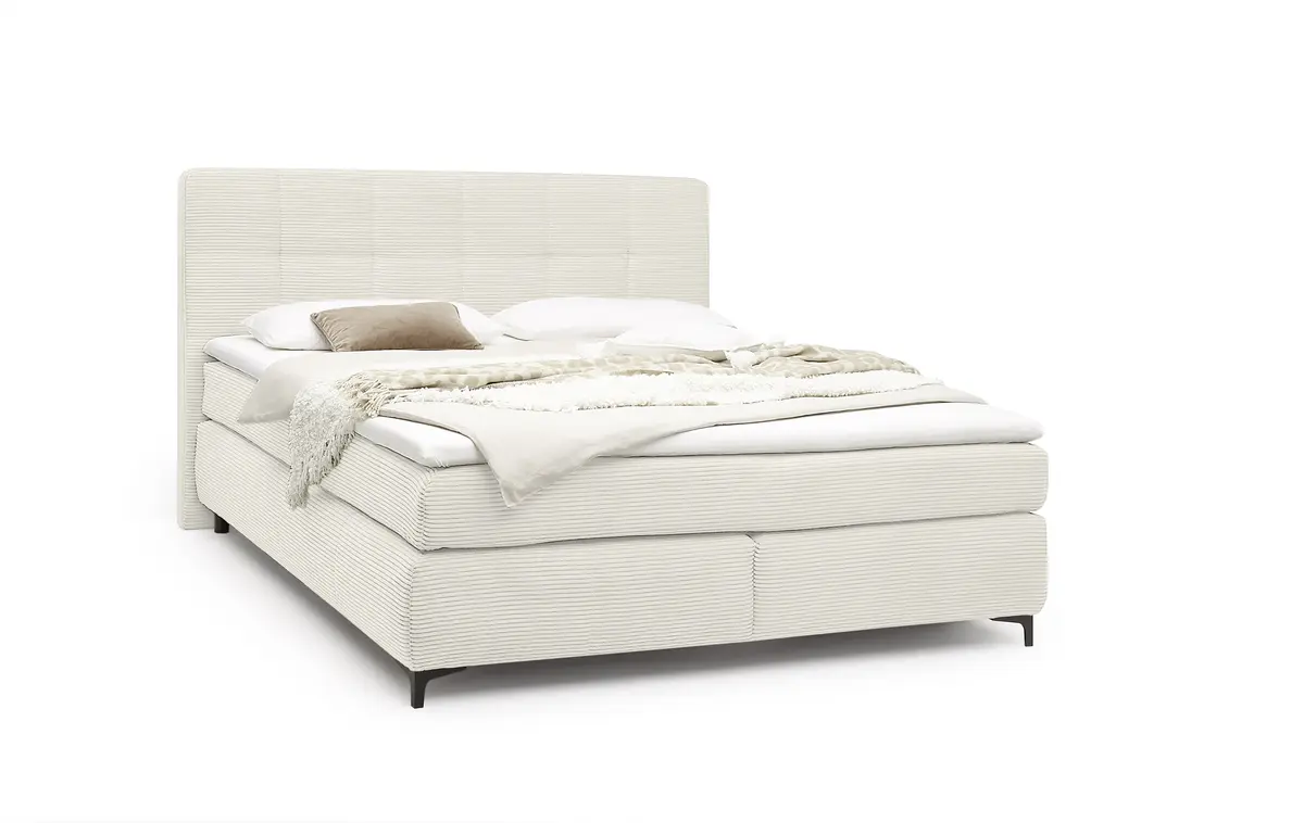 Boxspringbett- Liegefläche ca. 180x200 cm, Stoff, Beige