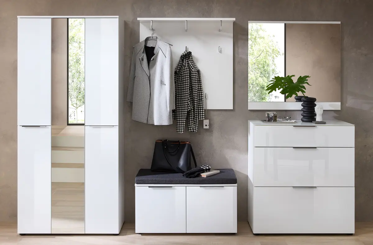 Garderobe - inkl. Sitzkissen, Weiß