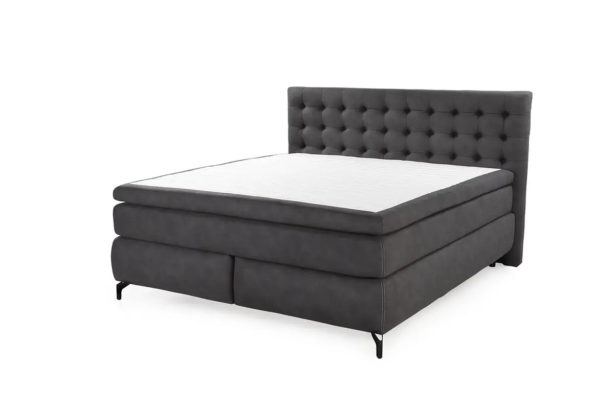 Boxspringbett- Liegefläche ca. 180x200 cm, Stoff, Grau