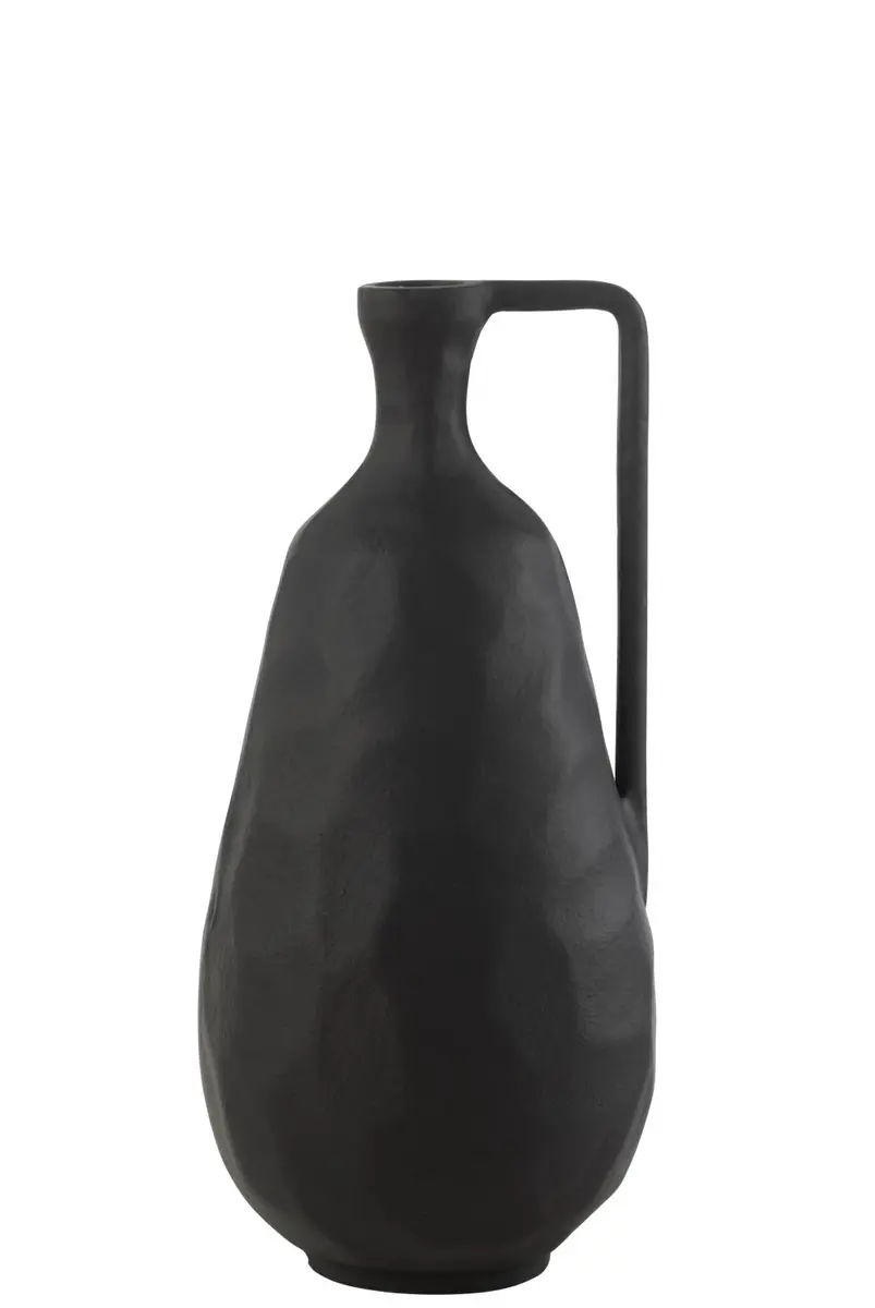 Deko-Vase - Aluminium, HBT ca. 35x16,5x16 cm, Schwarz