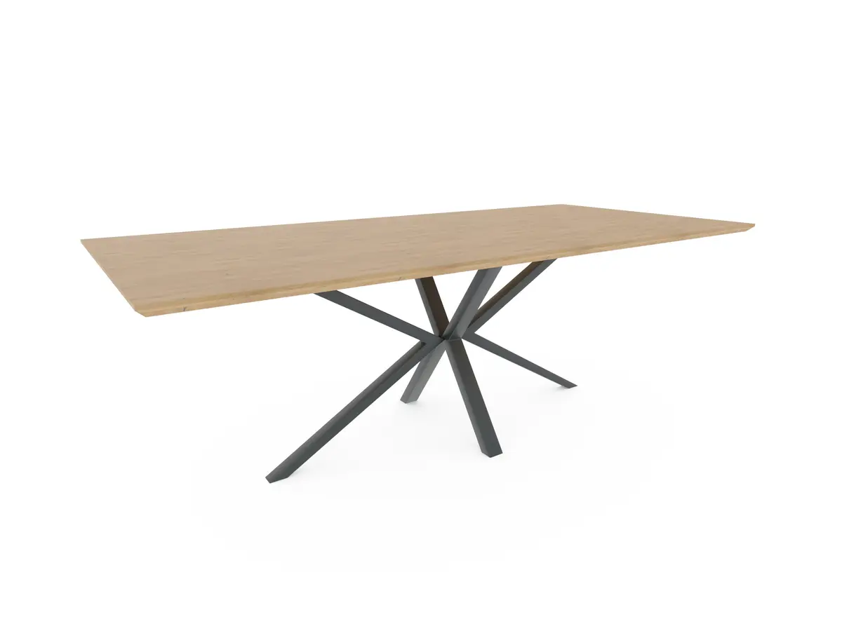 Esstisch Due Viso - LB ca. 220x100 cm, Wildeiche massiv, geölt