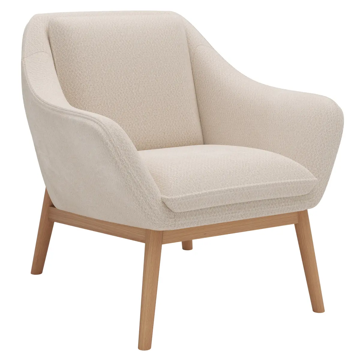 Sessel Karasu - Posh, Stoff, Creme