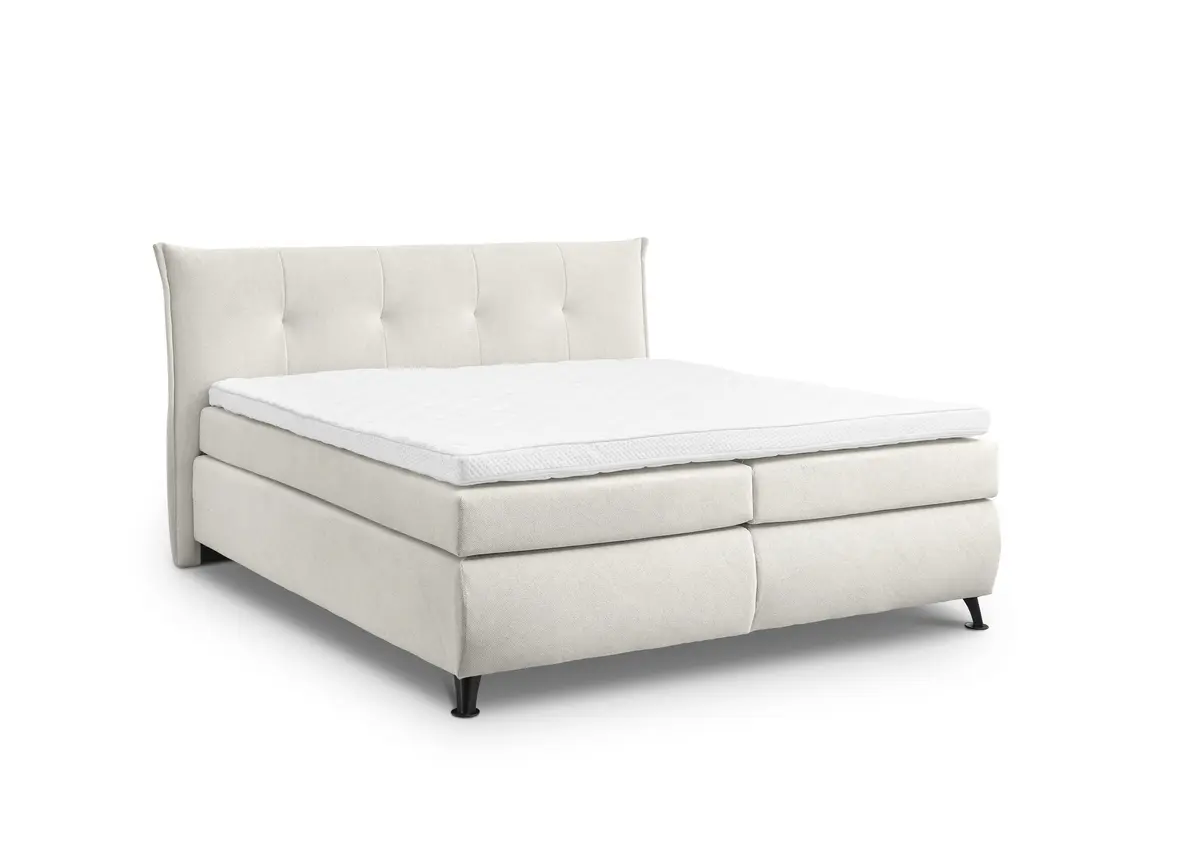 Boxspringbett HAROA- Liegefläche ca. 180x200 cm, Stoff, Creme, TFK H4/TFK H4