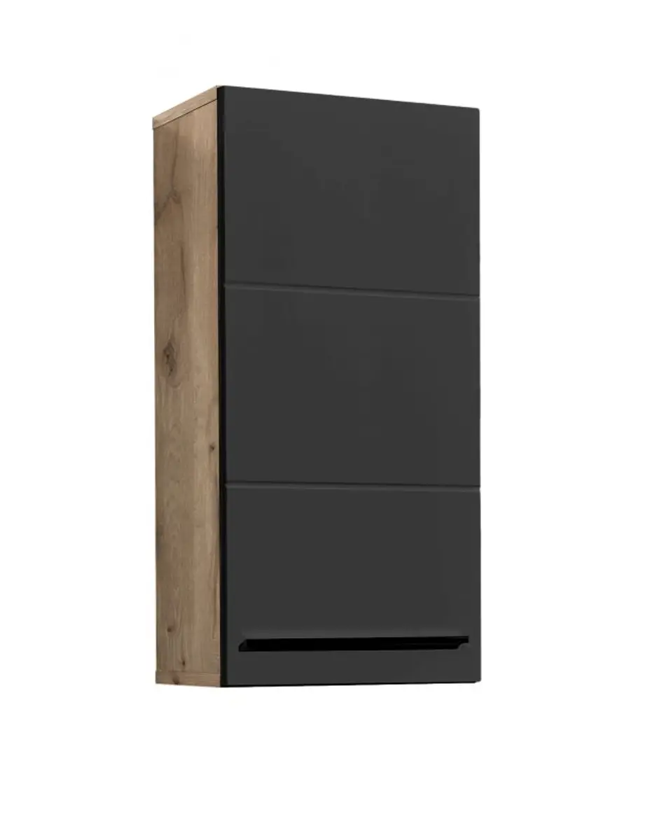 Hängeschrank- B ca. 34 cm, Vintage Holz, Schwarz, Matt, Tiefzieh