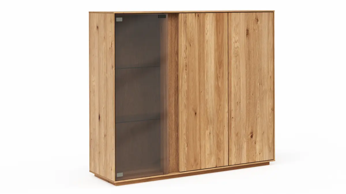 Highboard Saratoga - Wildeiche massiv, natur geölt