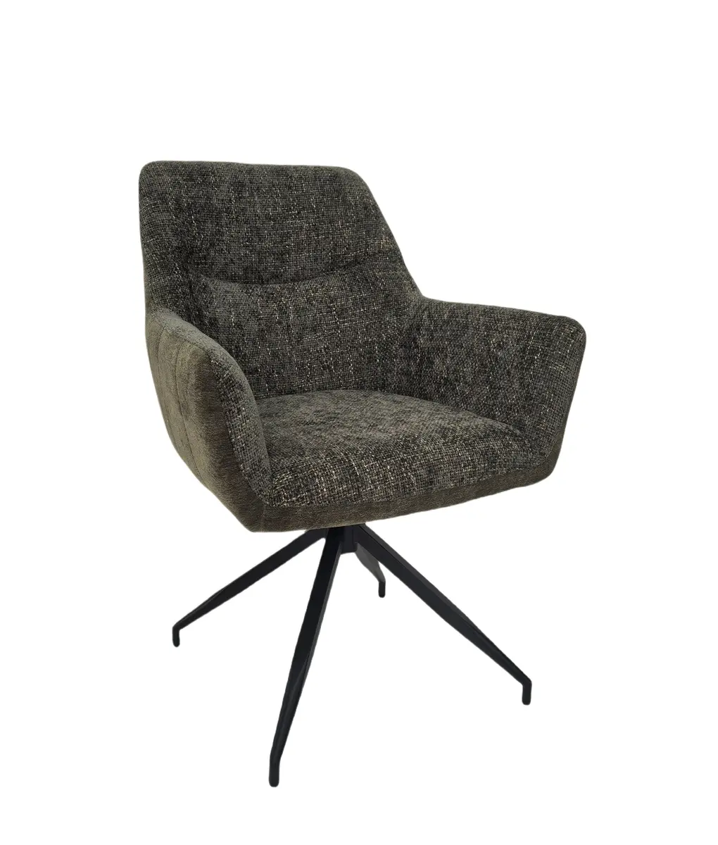 Armlehnstuhl MARYBEL - drehbar, Stoff, Grün