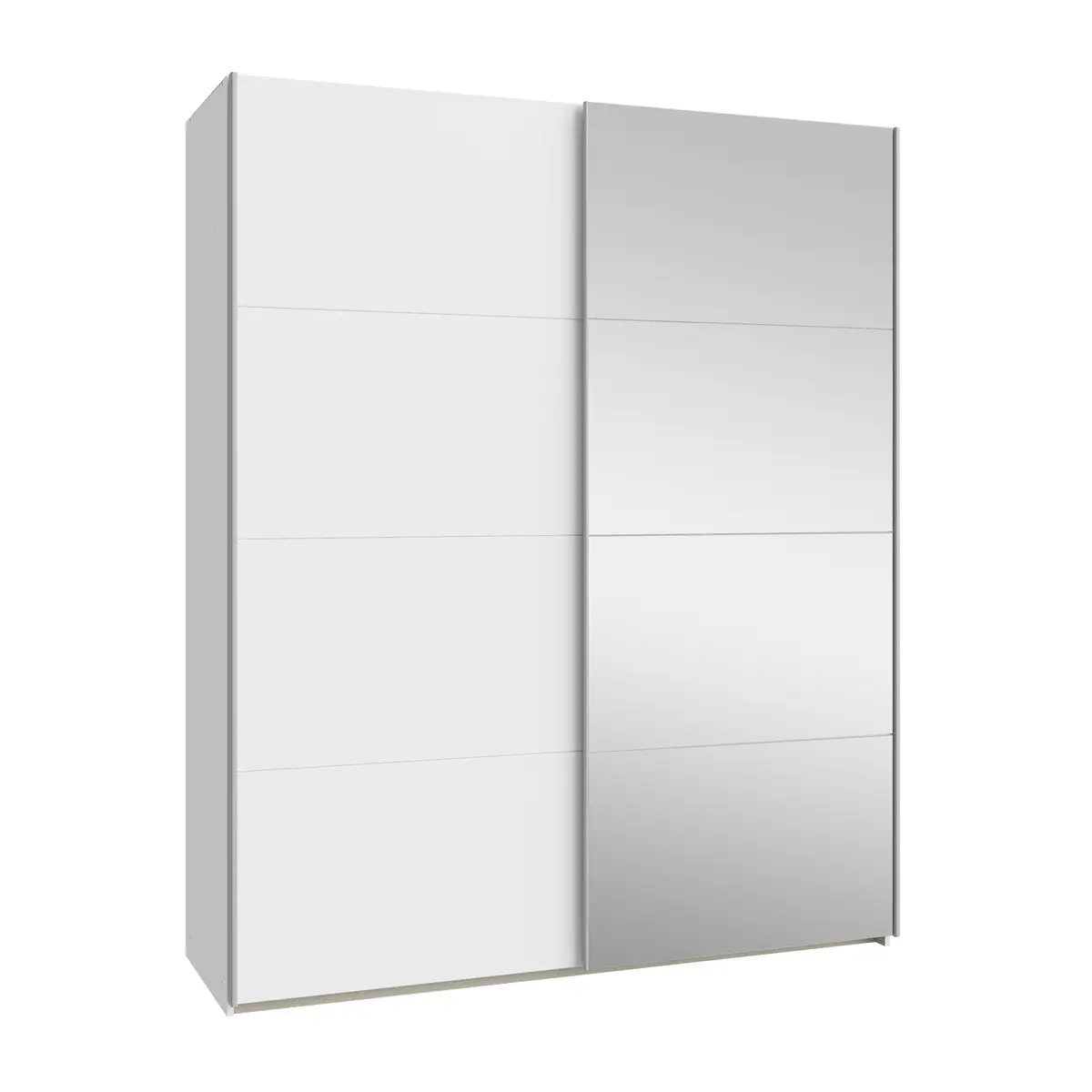 Schwebetürenschrank FREDDY 2- B ca. 170 cm, Weiß, Spiegel