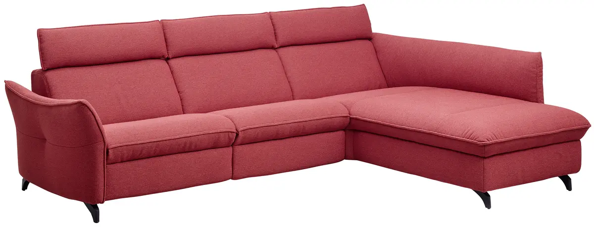 Polsterecke EM St. Moritz - 2,5-Sitzer, Relaxfunktion elektrisch, Stoff, Campari