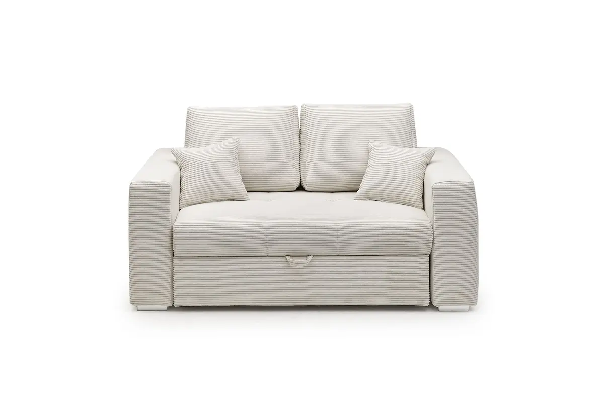 Sofa JORDEN 2 - 2-Sitzer inkl. Schlafftunktion mit Bettkasten, Cord, Beige