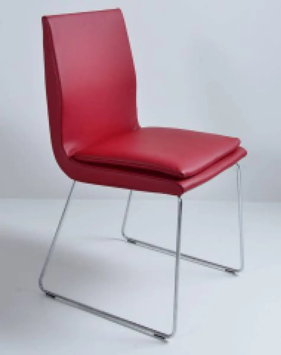 Stuhl - Leder, Weinrot