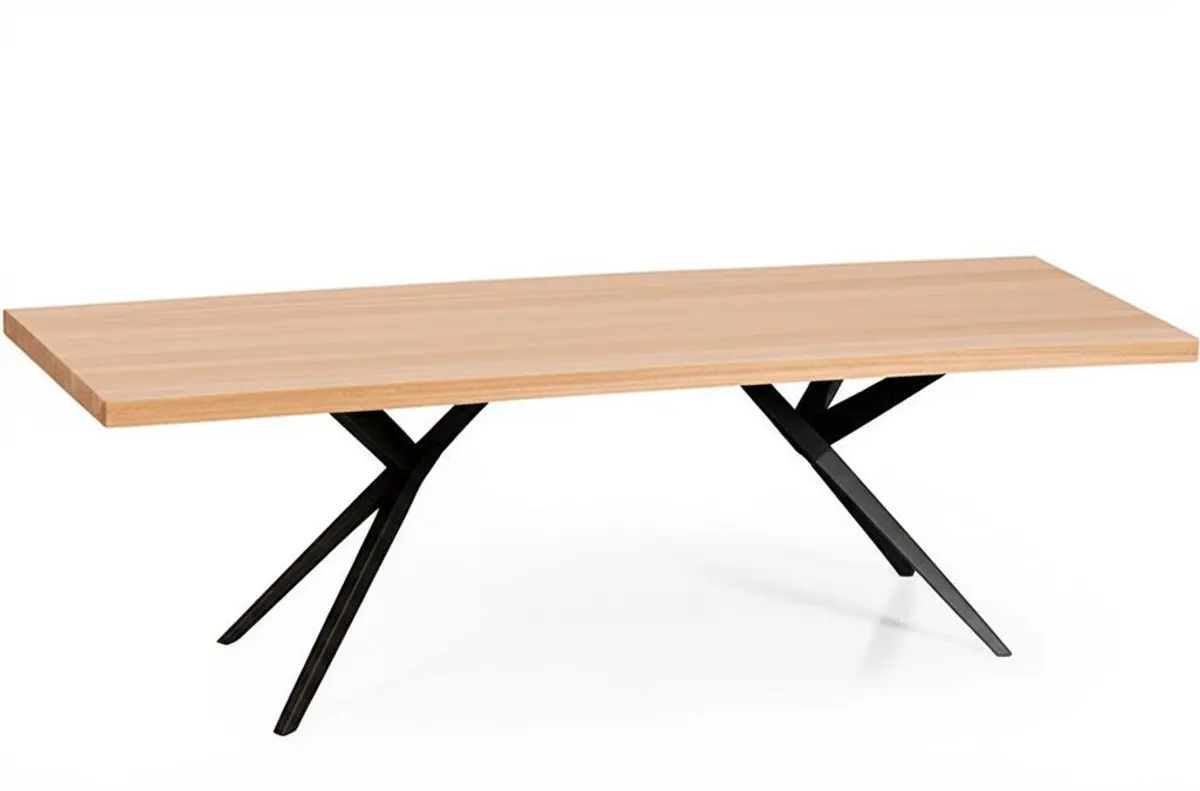 Esstisch - LB ca. 180x90 cm, Mango massiv, Schwarz