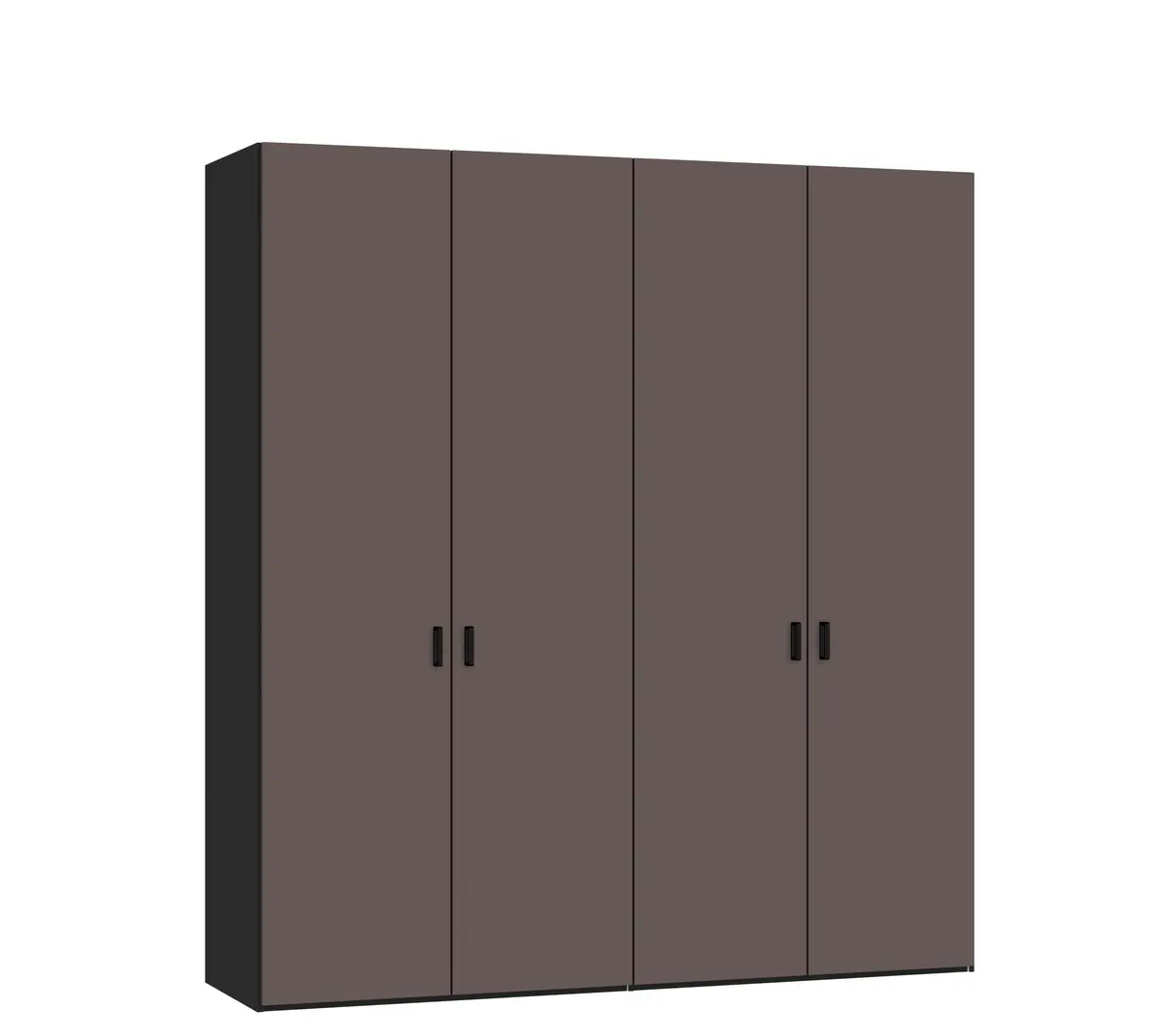 Drehtürenschrank JOIN IT- B ca. 202 cm, Schwarz, Glas, Braun