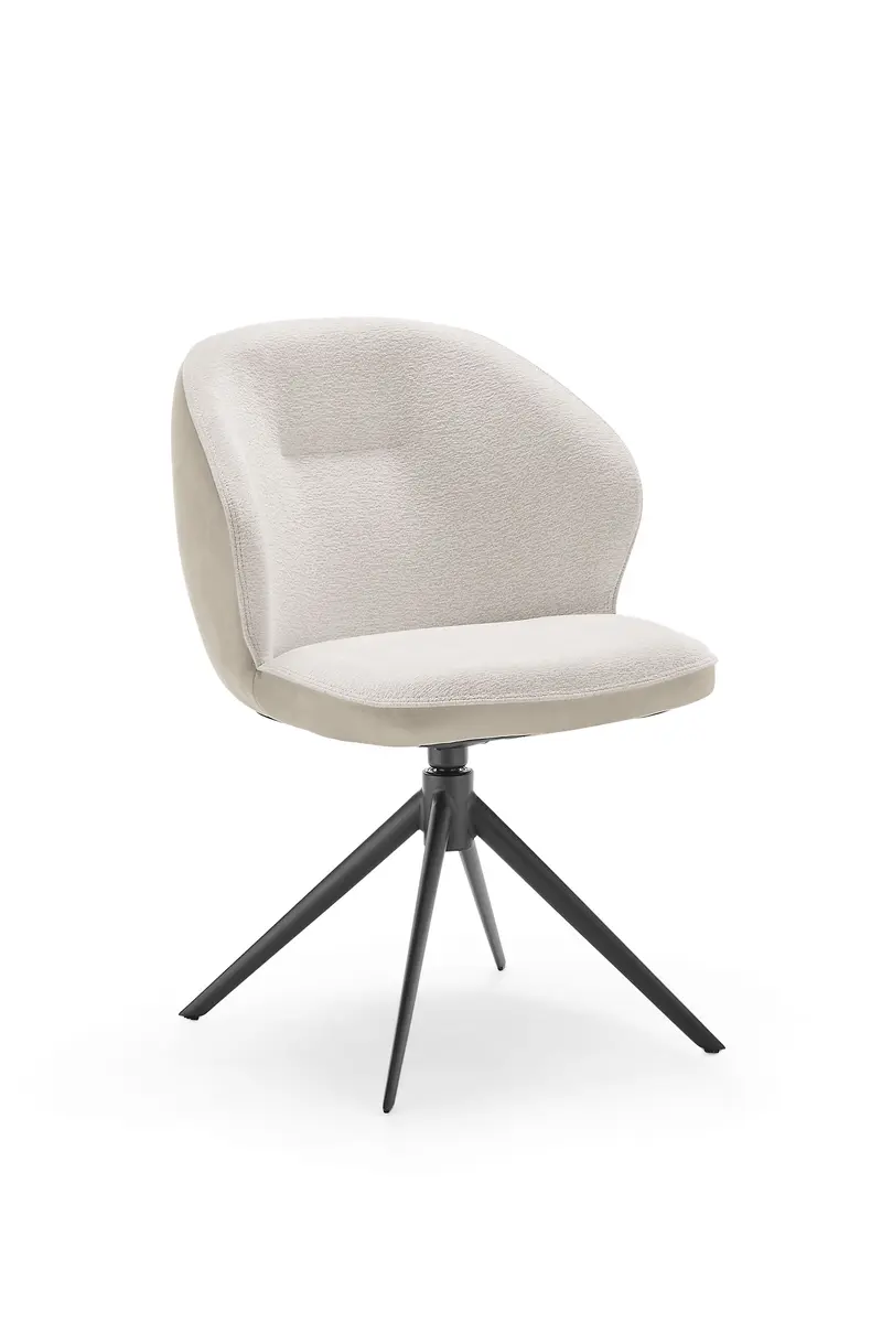 Stuhl MERRITH - drehbar, Stoff, Creme
