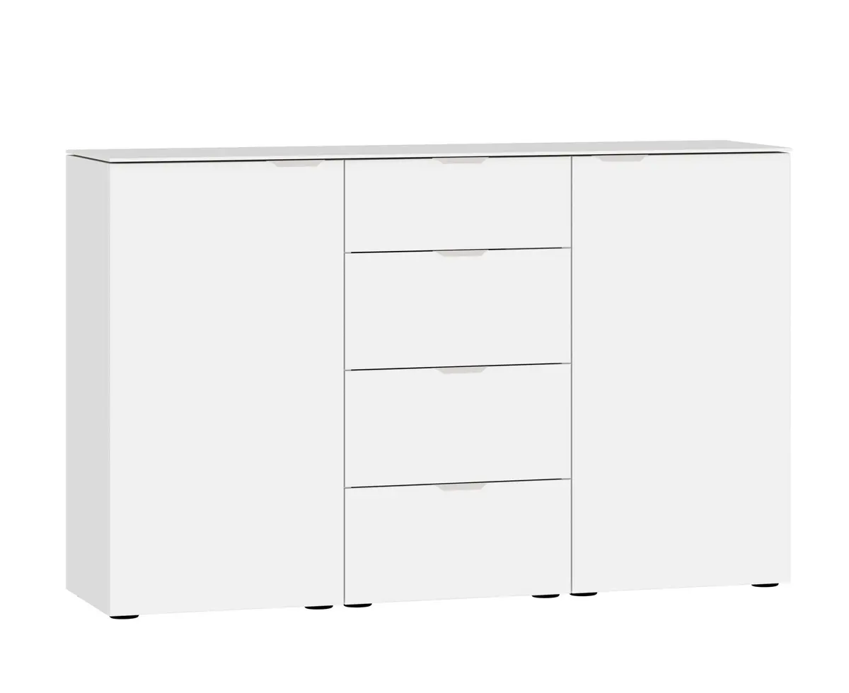 Kommode JOIN IT- Glas, Cremeweiß, Weiß