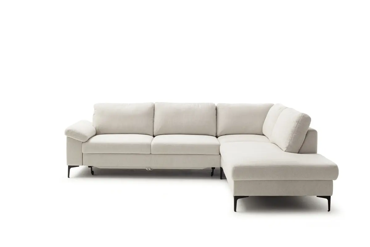 Ecksofa - 2,5-Sitzer mit Ecke rechts, Stoff, Natur