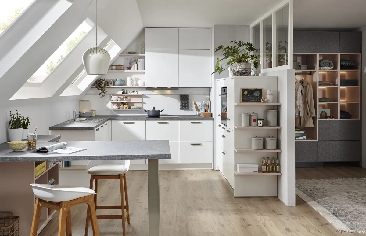 U-Küche 50.100 GL 5 521, Kristallweiß