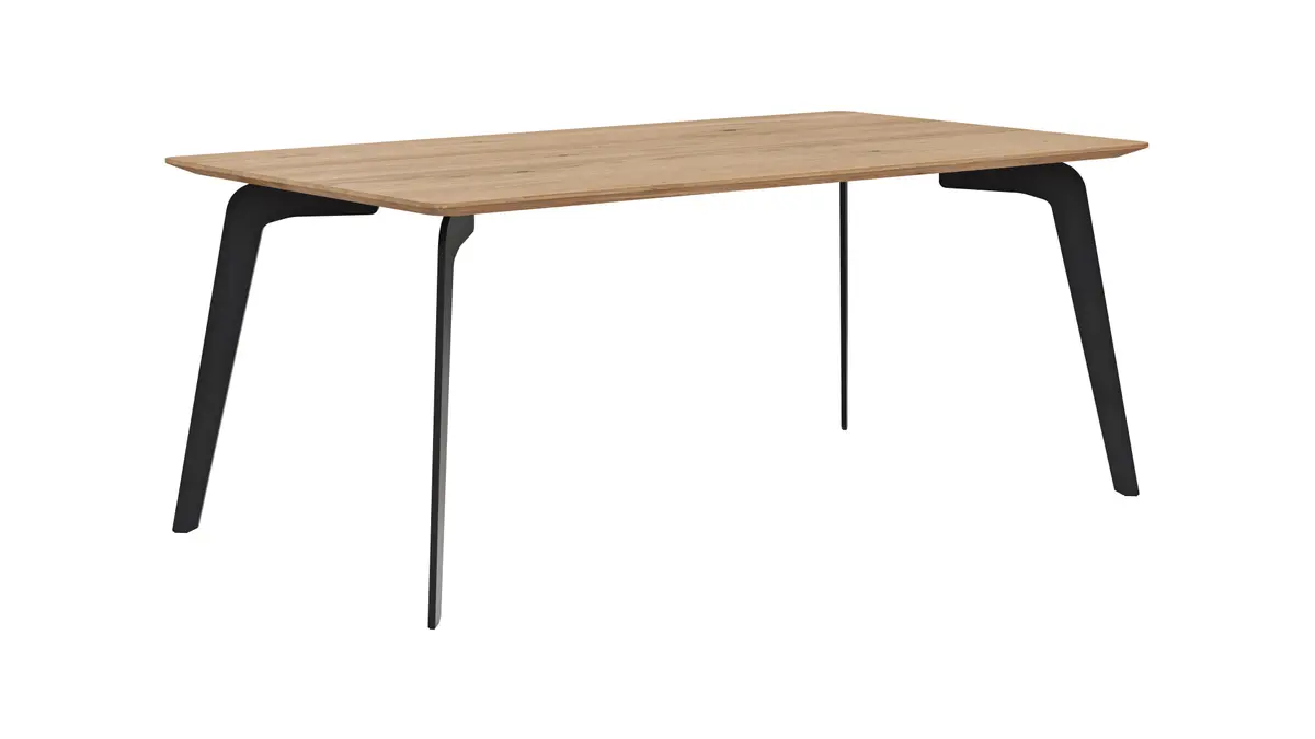 Esstisch Phoenix - LB ca. 180x100cm, Eiche geölt mit Epoxidharz dunkel