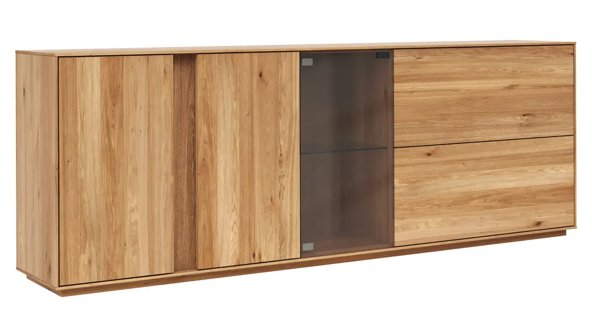 Sideboard Saratoga - Wildeiche massiv, natur geölt