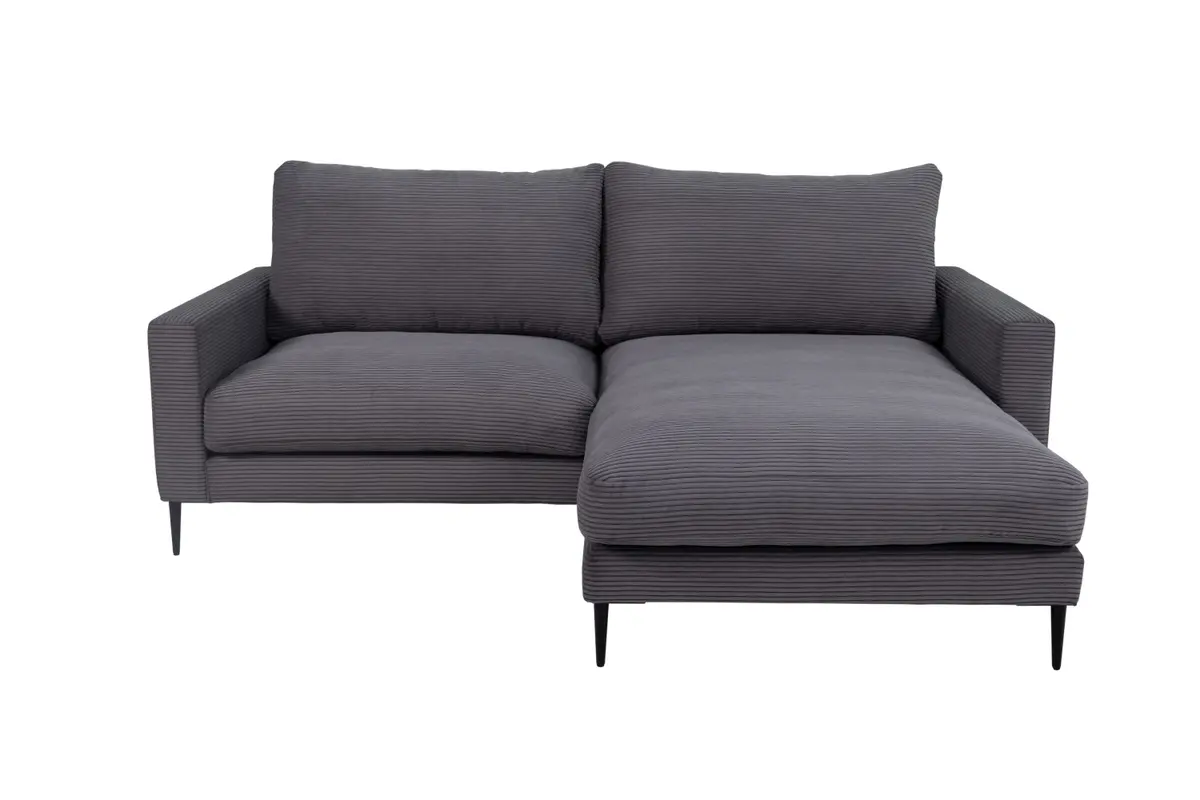 Ecksofa - 1,5-Sitzer mit Longchair rechts, Cord, Ash