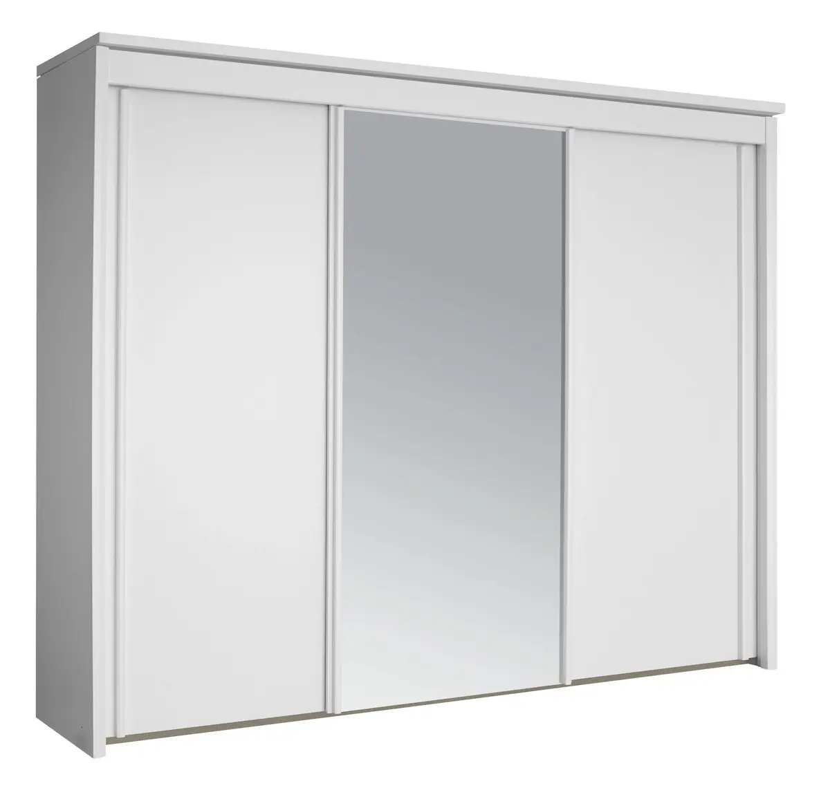 Schwebetürenschrank -  B. ca. 300 cm, Dekor, Alpinweiß