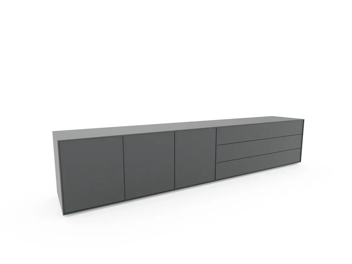 Lowboard Casello - BHT ca. 270x56x47 cm, Lack Matt, Anthrazit