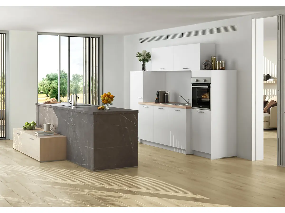 Inselküche 52.180 2 520, Weiß matt