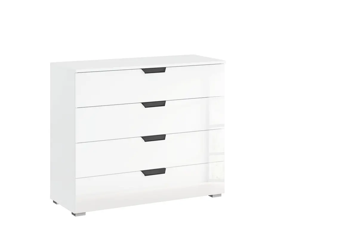 Kommode ROMED- Weiß, Glas Weiß