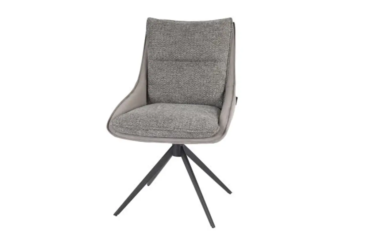 Stuhl MANDY - drehbar, Stoff, Graubeige