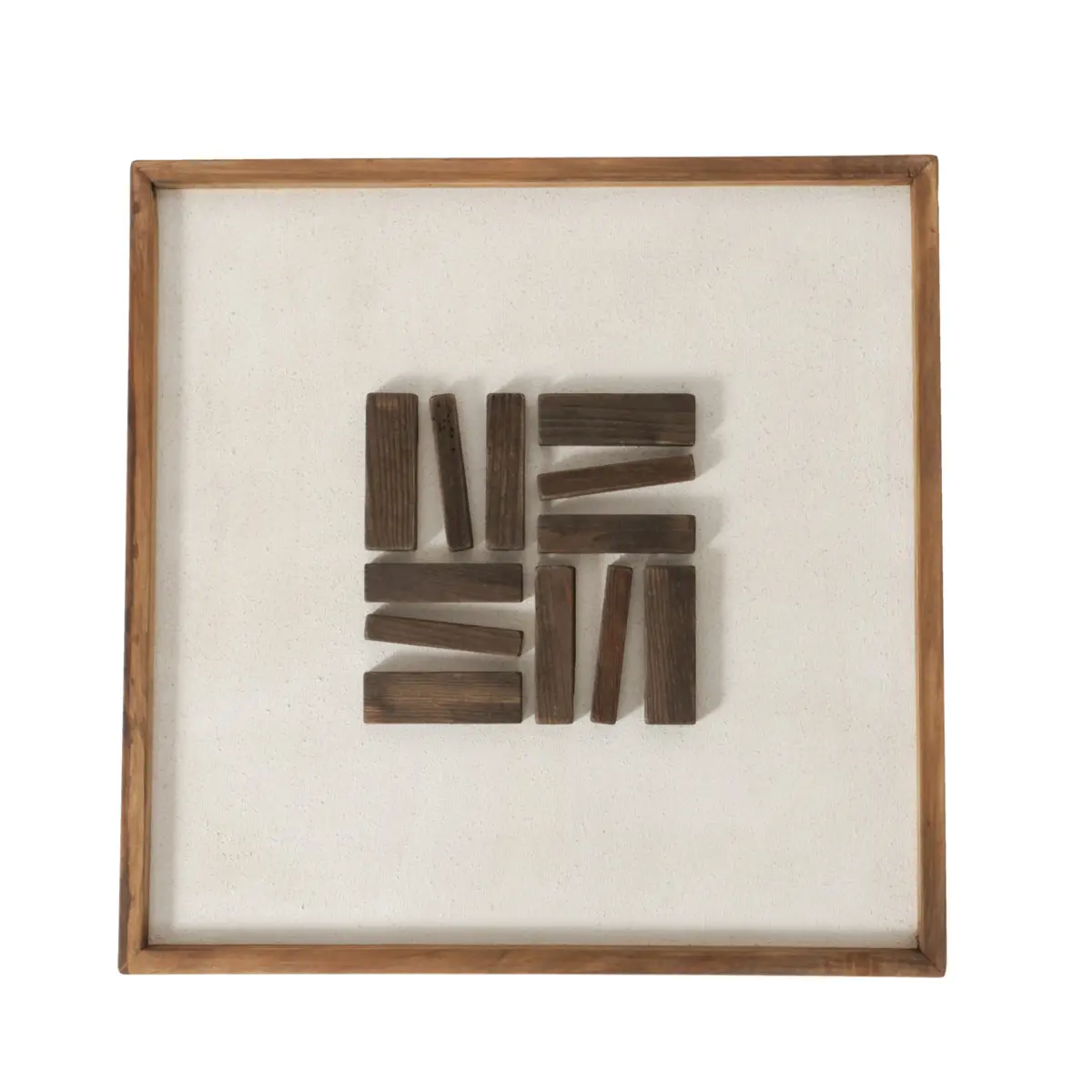 Wandobjekt - Holz, HBT ca. 62x62x4 cm, Beige/Natur