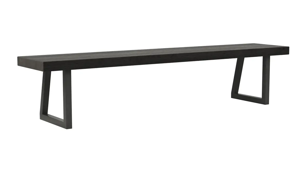 Holzbank Clifton - Breite ca. 200cm, Zerreiche massiv, smoked