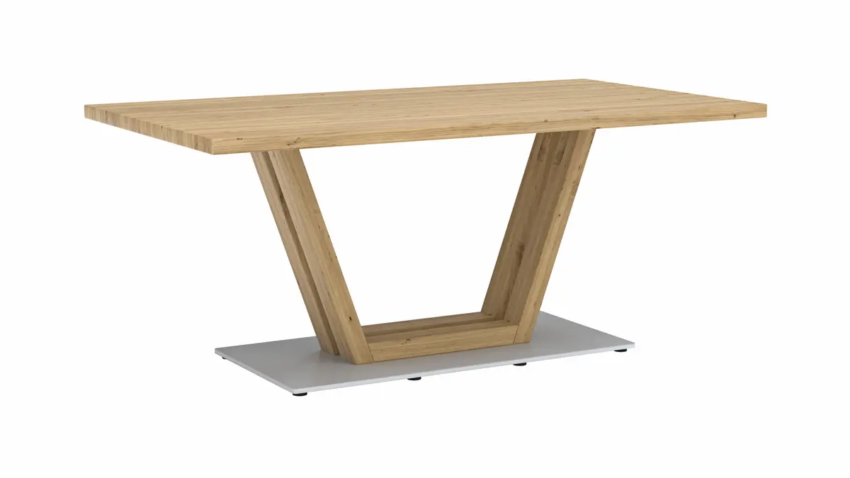 Couchtisch Faro Plus - LBH ca. 65x115x50 cm, Wildeiche massiv, Holzfarben Bianco