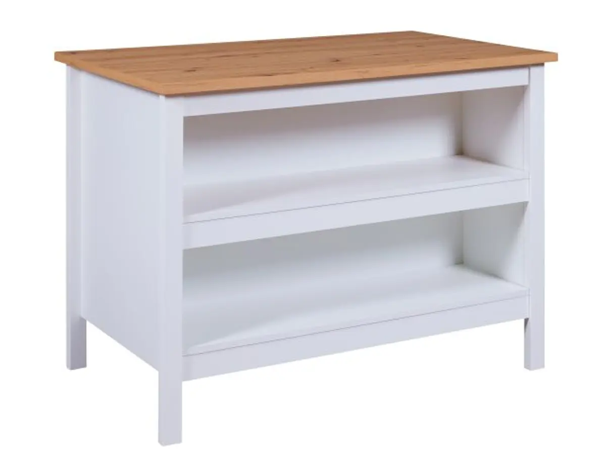 Bartisch - LB ca. 124x75 cm, Weiß, Artisan Eiche Nachbildung