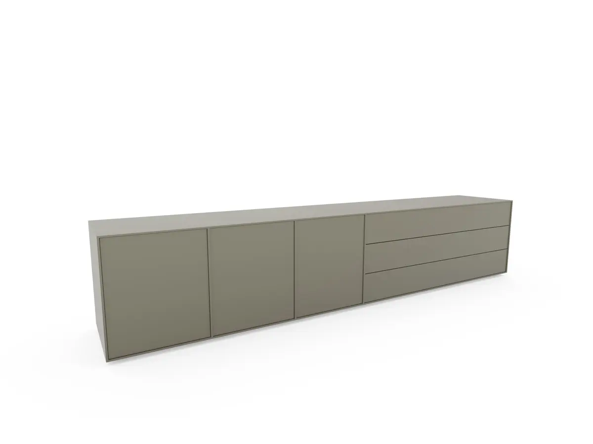 Lowboard  Casello - BHT ca. 270x56x47 cm, Lack Matt, Olivgrün