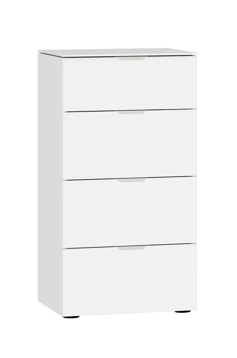 Nachtkommode JOIN IT- Glas, Cremeweiß, Weiß