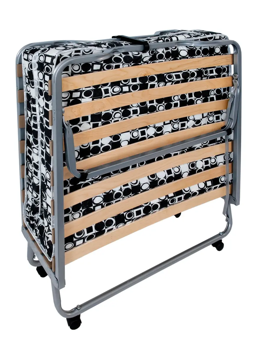 Komfortklappbett - Liegefläche ca. 90x195 cm, Schwarz-Weiß, Alufarben