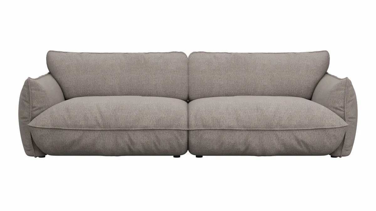 Sofa Fluffy - 4-Sitzer inkl. Rückenlehne verstellbar, Stoff, Taupe