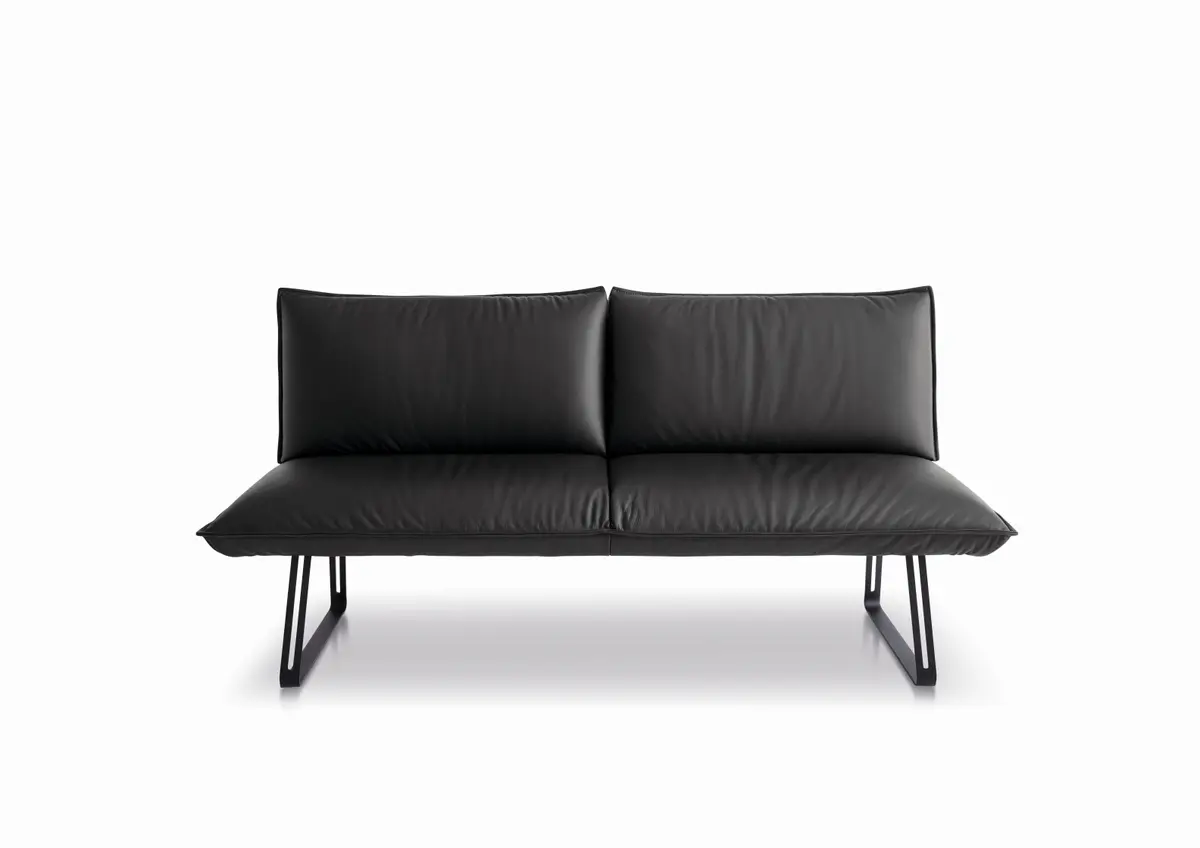 Polsterbank - B ca. 198 cm, 3-Sitzer, Leder, Lava