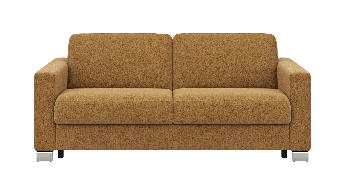 Sofa Nuoro - 2,5-Sitzer inkl. Schlaffunktion, Armlehne 1, Stoff, Cognac