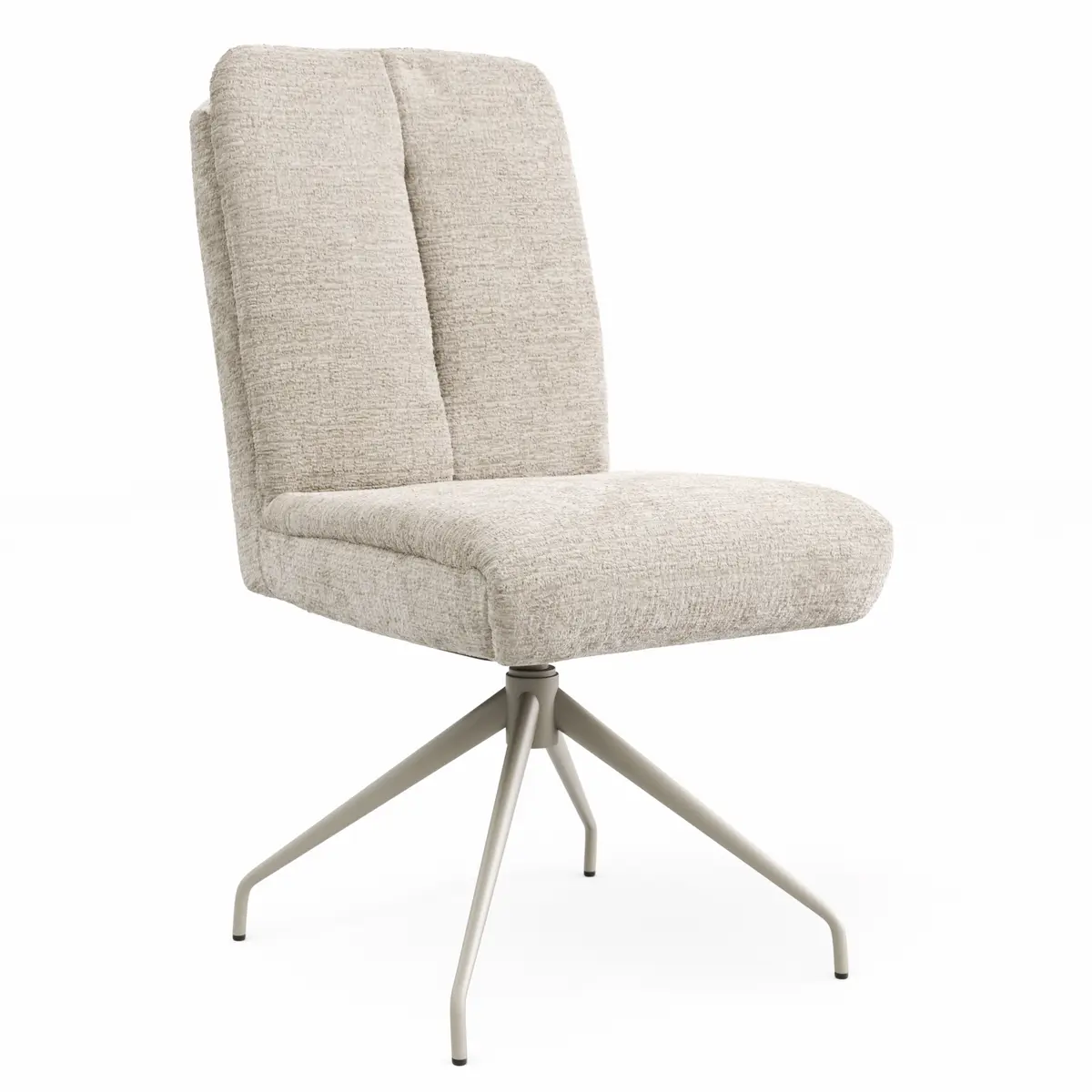 Stuhl Evania - Dreh und Relax-Funktion, hoher Rücken, Stoff, Ecru