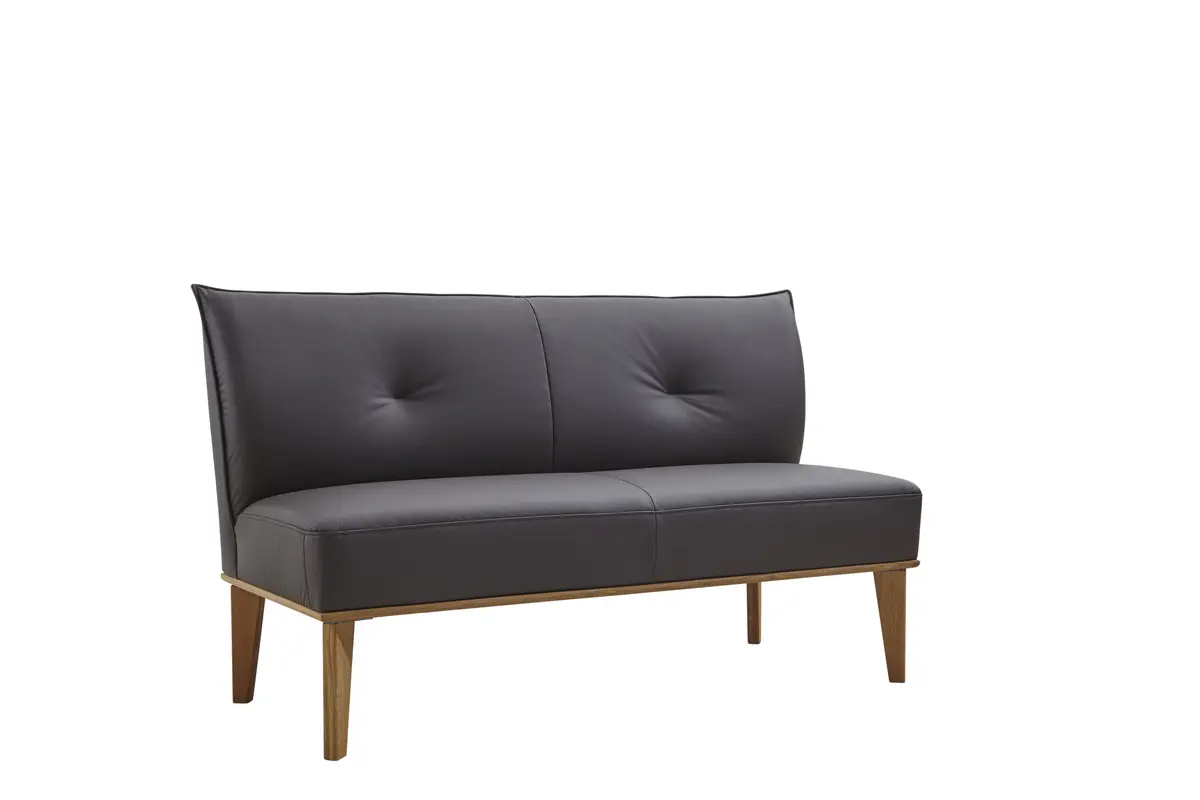 Poslterbank Rosita - Breite ca. 168cm, Leder, Dunkelbraun