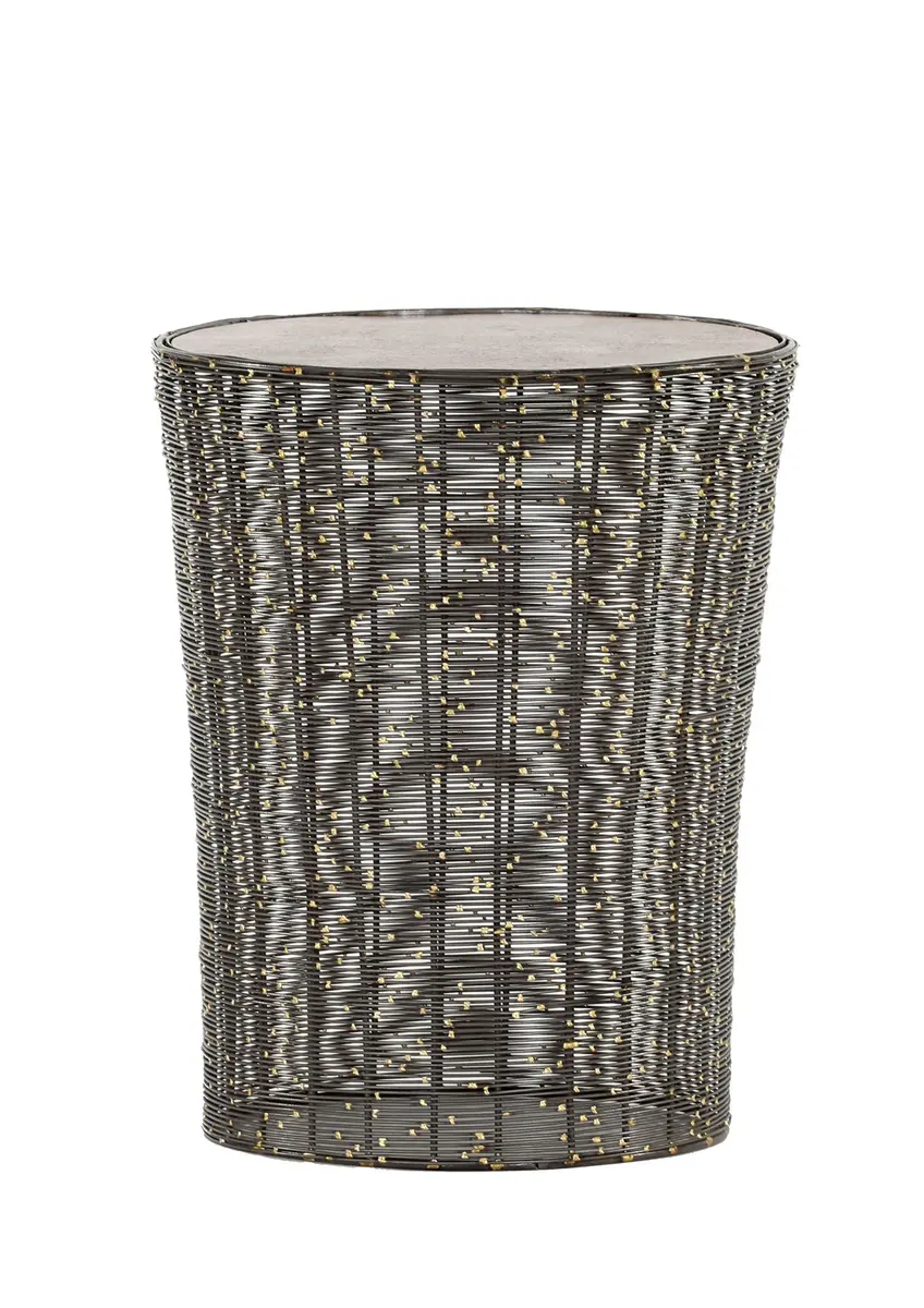 Beistelltisch Coffe - D. ca. 37 cm, Metall, Schwarz